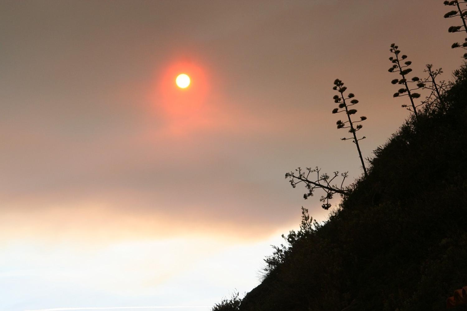 Soleil masqué par la fumée